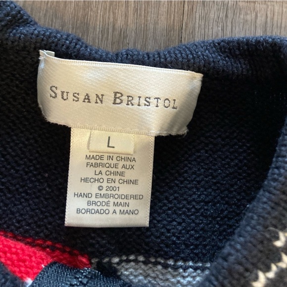 Vintage Susan Bristol Sweater Vest Large Patchwork Plaid Gingham Granny Cottage - Picture 7 of 8